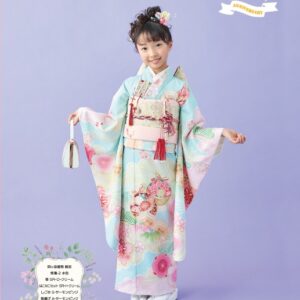 式部浪漫7歳きもの 絵羽 梅毬2【水色】