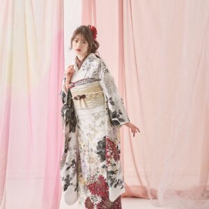 2025正絹振袖　假屋崎省吾振袖の世界№.850　白赤