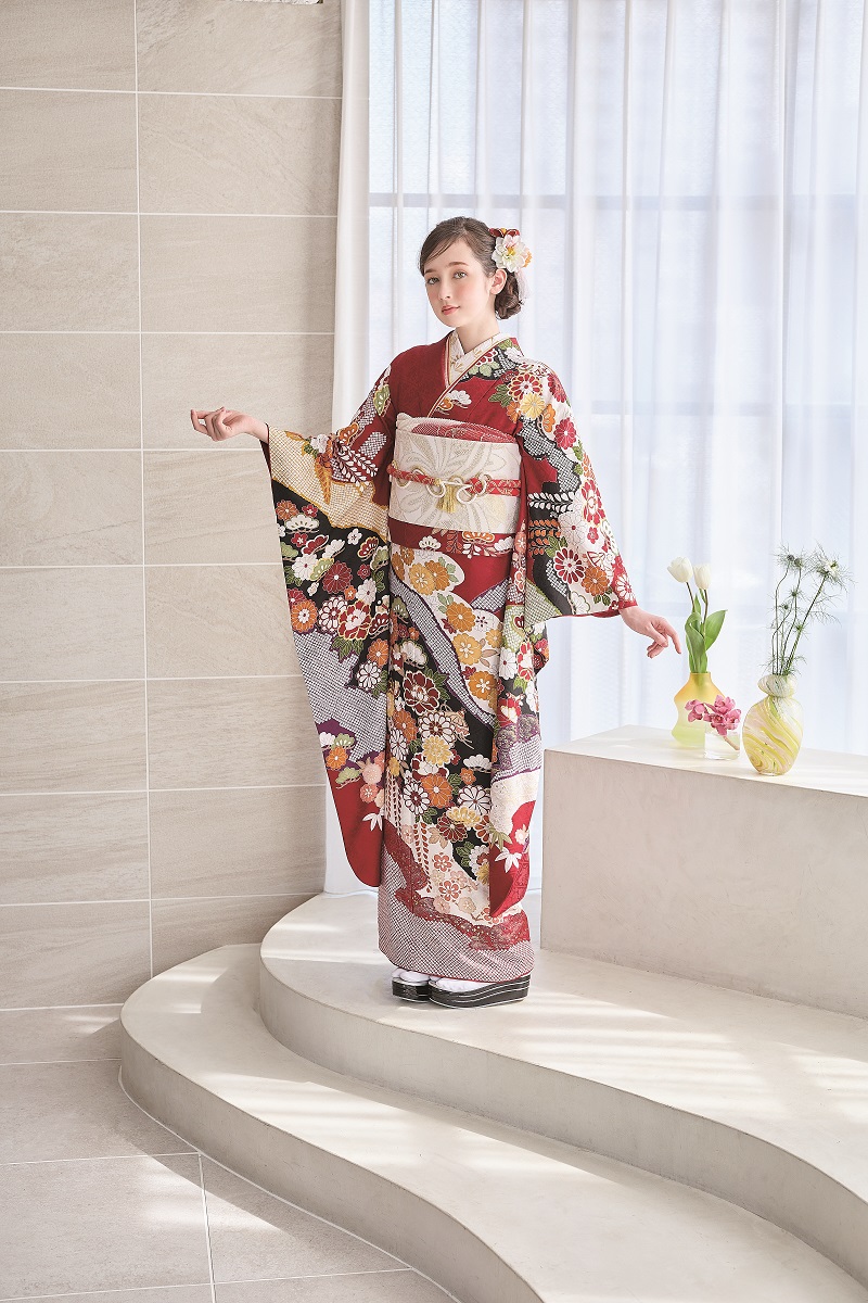 2025正絹振袖 プチブラン№.48801 赤
