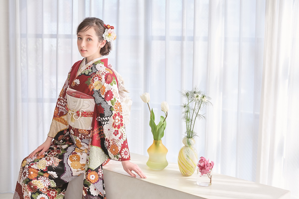 2025正絹振袖 プチブラン№.48801 赤 - 画像 (5)