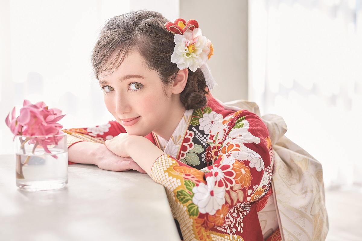 2025正絹振袖 プチブラン№.48801 赤 - 画像 (4)