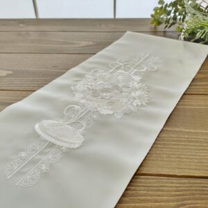 ラフィネ×シルエリー刺繍半衿FC-002フラワーブーケ　薄グレー