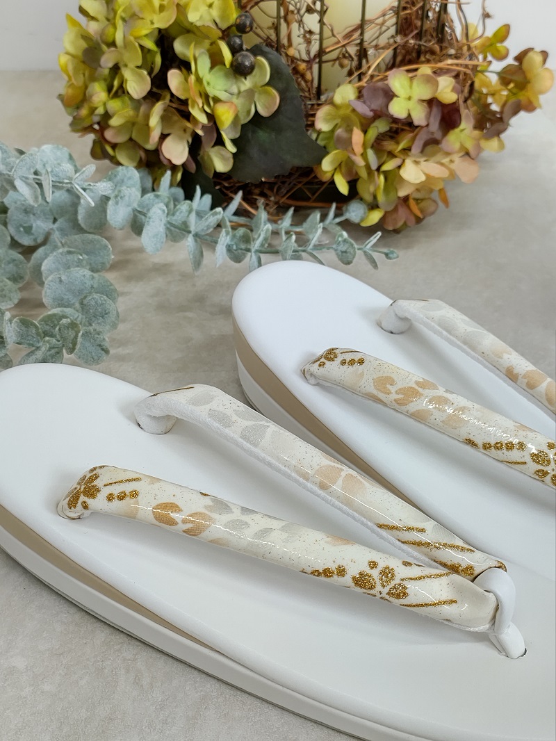 合皮草履バッグset現品 RKB-23aグレー小花 - 画像 (5)