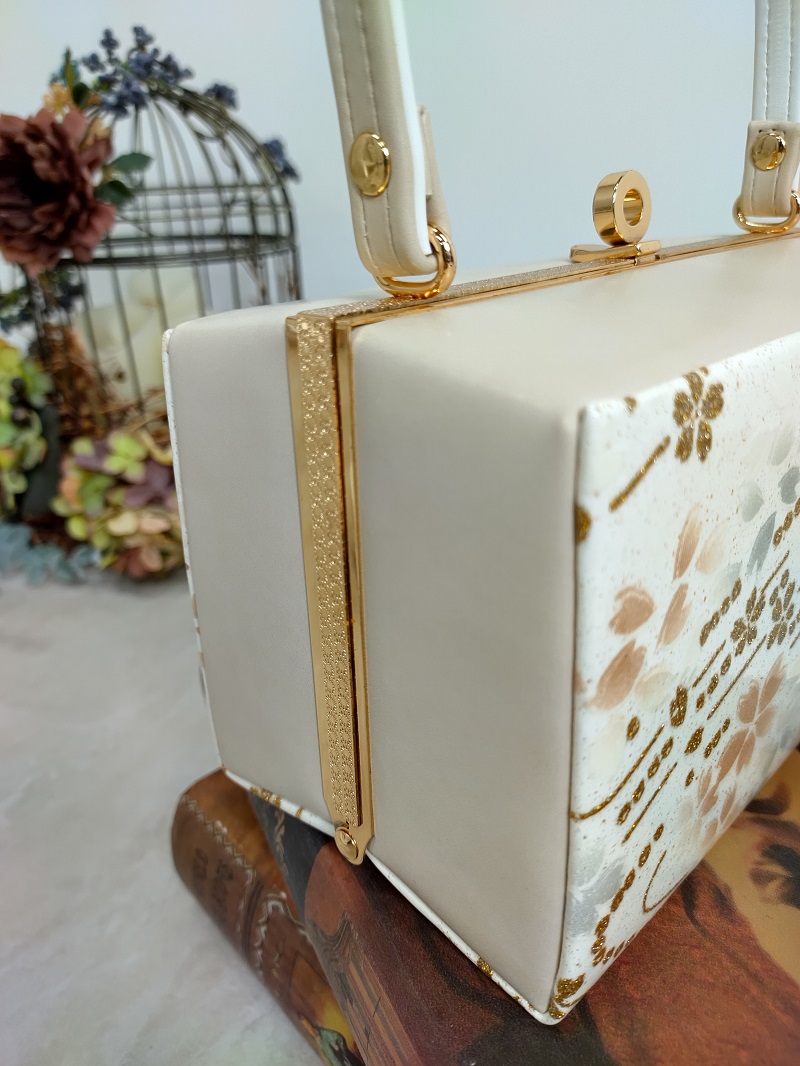 合皮草履バッグset現品 RKB-23aグレー小花 - 画像 (2)