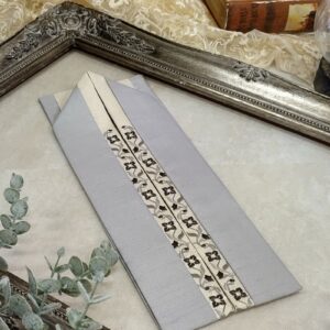 【アウトレット】重衿【合繊】ポリシャンタン刺繍-RSK2307eグレー