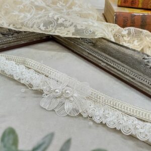 '-ﾗﾌｨﾈｵﾘｼﾞﾅﾙ-　FK- 31白シースルーフラワー帯〆【合繊】　白