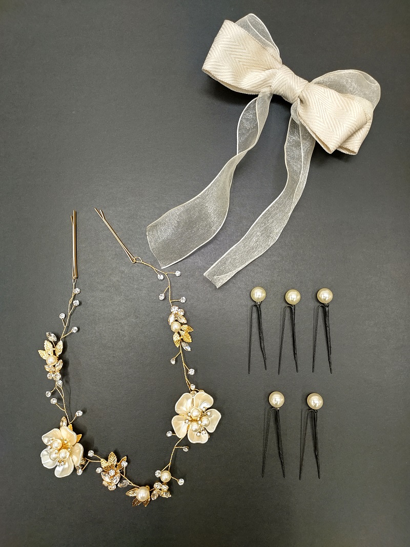 【ラフィネオリジナル】髪飾り3点セット FK-158・FK-159 -2colors- - 画像 (2)