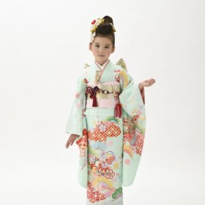 花うさぎ7歳きもの HM-2松竹梅【ミント】