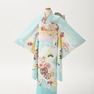 花うさぎ7歳きもの HO-2【水色】