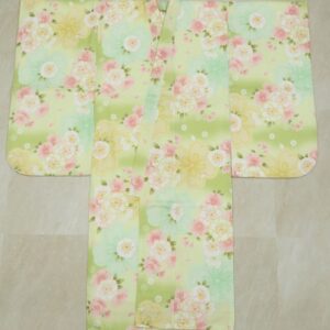 【受注品】花うさぎ5歳女児きもの -№.「2404-m02」 黄緑