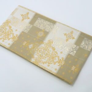 袋帯【正絹】振袖用RO2404-Oi0２　スクエア白金