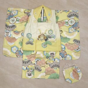 【受注品】3歳男児被布アンサンブル　兜　No,「花うさぎRS2408-3e」