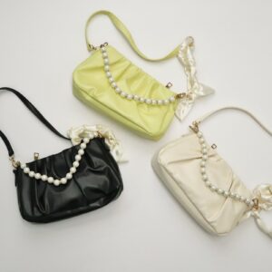 【アウトレット】ハンドバッグ パール&リボン【各色】