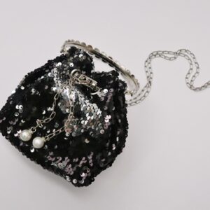 【アウトレット】きんちゃくスパンコール ブラック