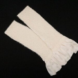 【正絹】ﾗﾌｨﾈｵﾘｼﾞﾅﾙ唄絞り　金銀ラメ帯揚　-白×ｺﾞｰﾙﾄﾞ または ｼﾙﾊﾞｰ-