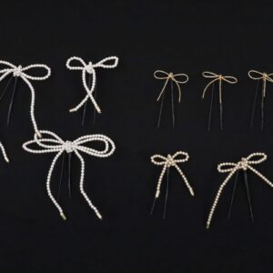 【ﾗﾌｨﾈｵﾘｼﾞﾅﾙ】FK-161パールリボンUピンセット　白×ゴールド