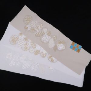 Longcielししゅう半衿2410雪輪と貝×ラインストン -3色展開-