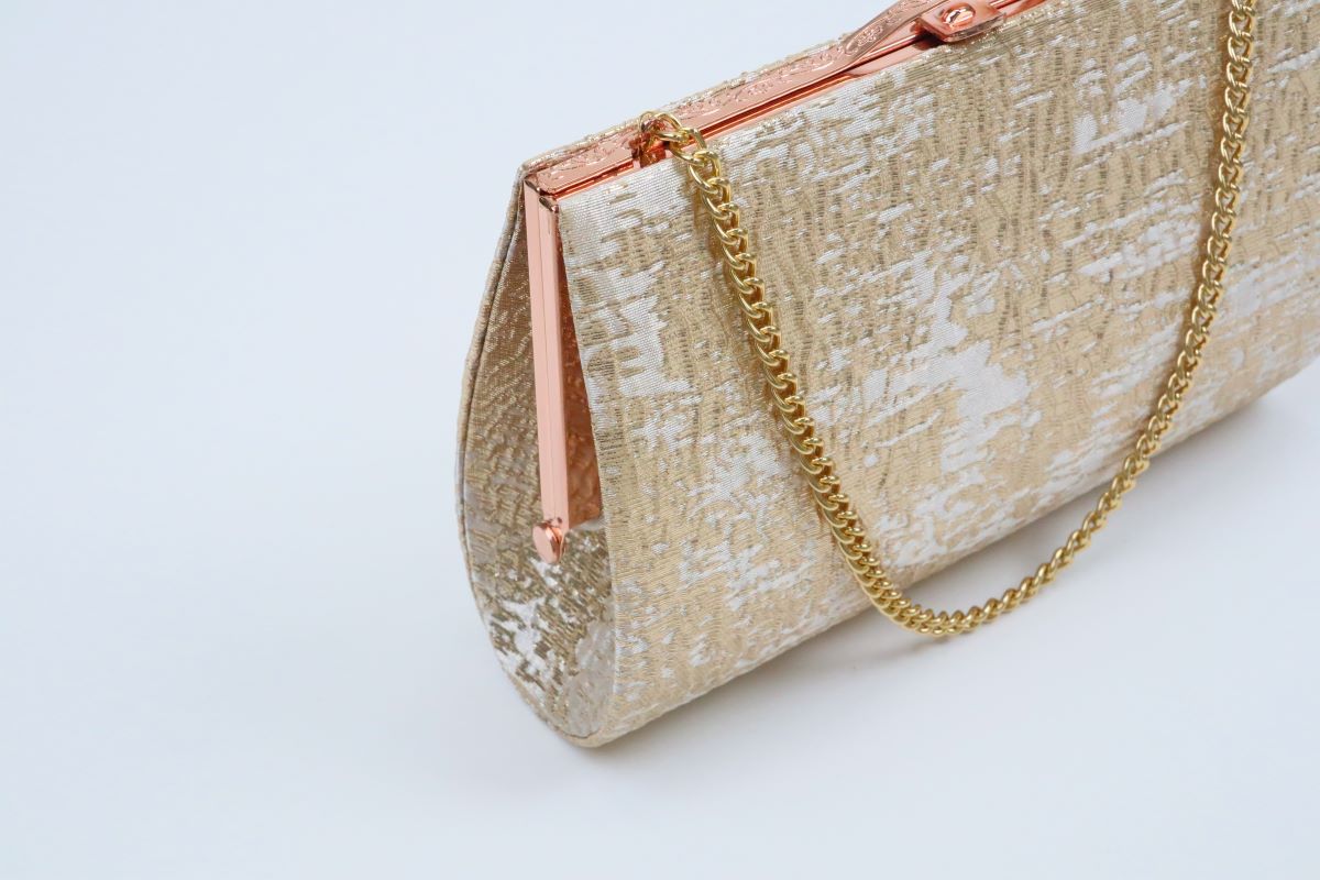 3段金ラメ草履&チェーンバッグセット【Lサイズのみ】振袖用 RM024-10a - 画像 (5)