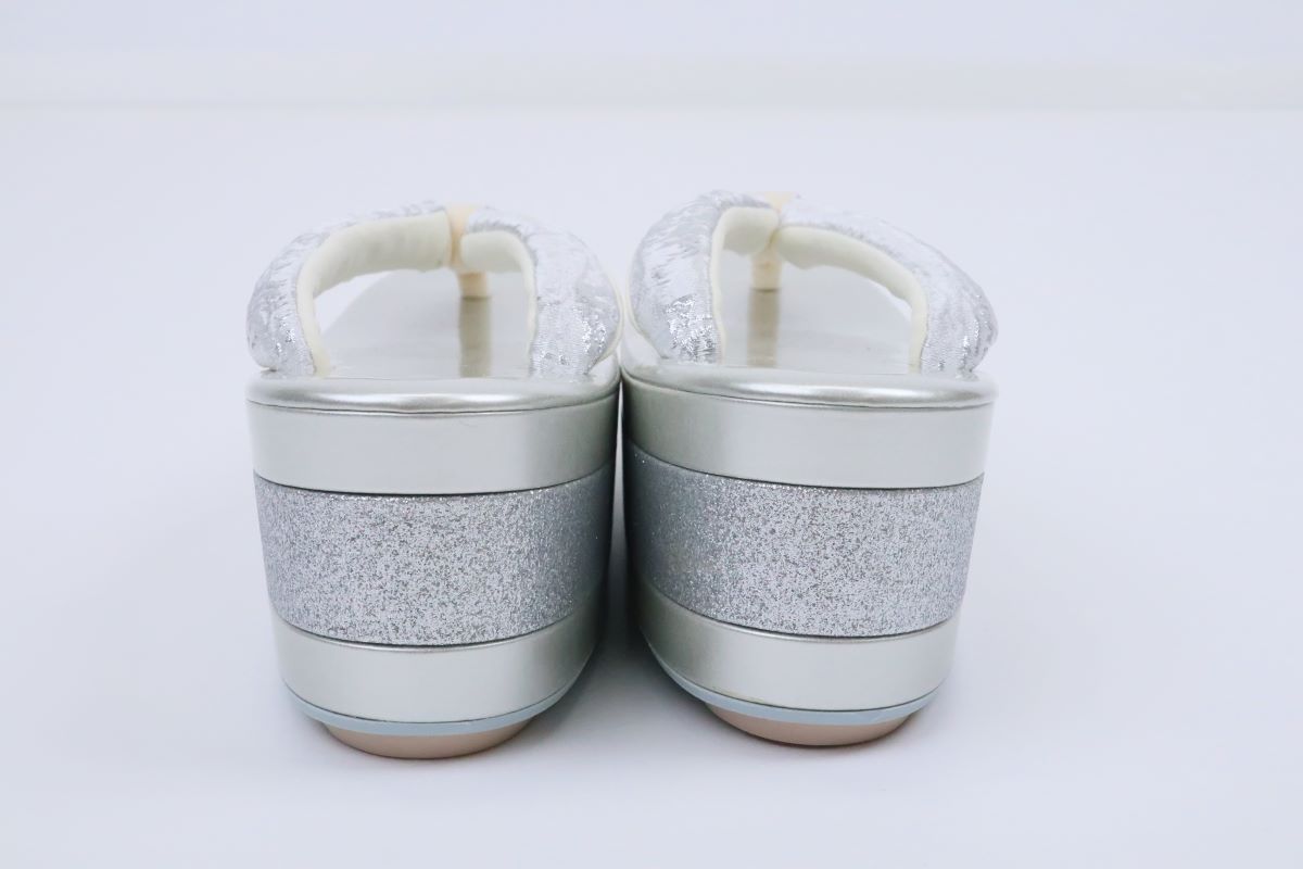 3段金ラメ草履&チェーンバッグセット【Lサイズのみ】振袖用 RM024-10b - 画像 (6)