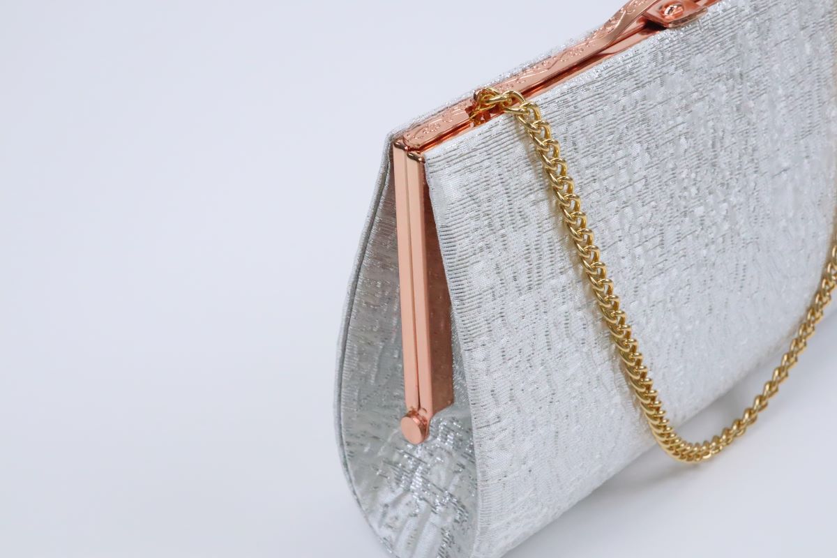 3段金ラメ草履&チェーンバッグセット【Lサイズのみ】振袖用 RM024-10b - 画像 (3)