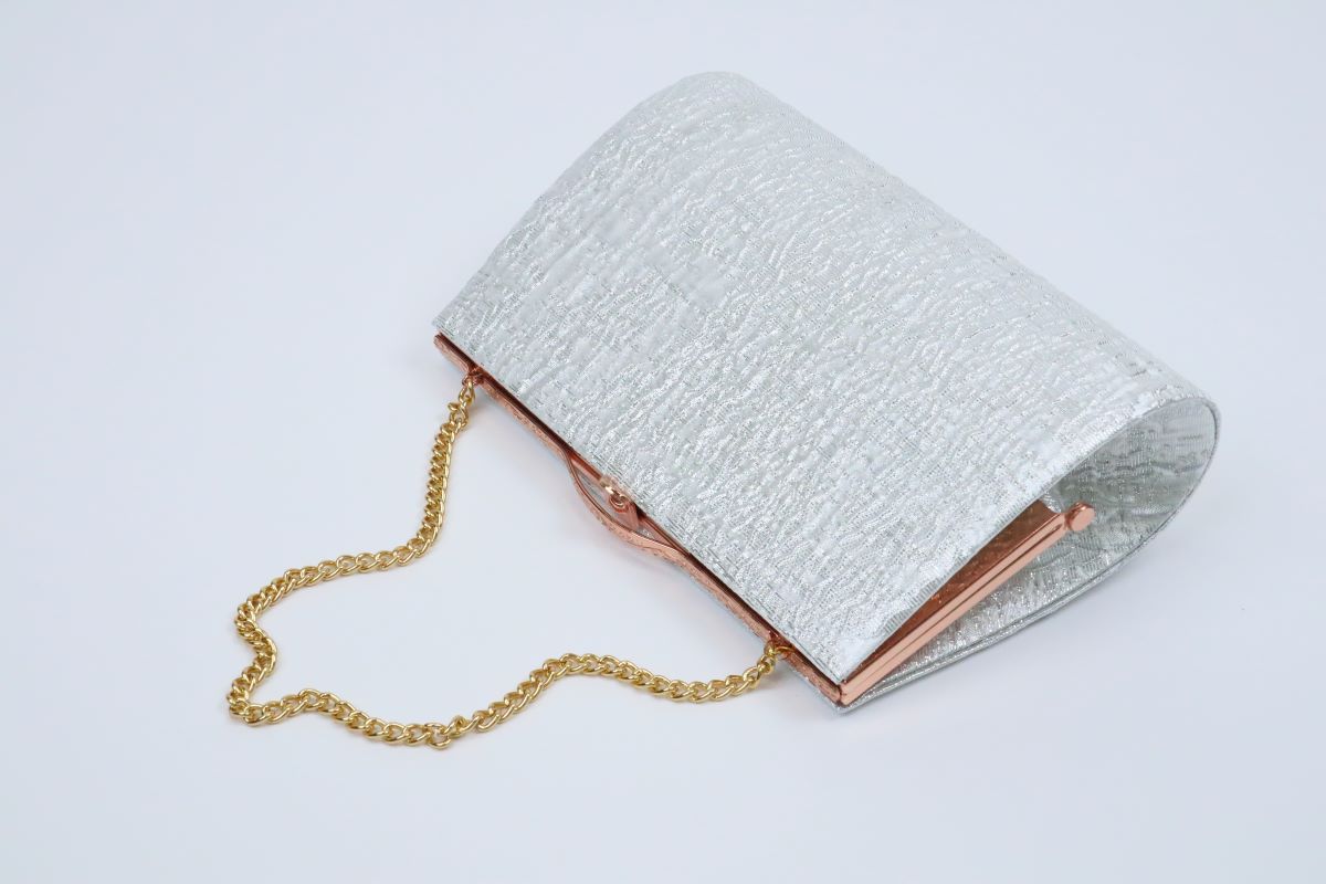 3段金ラメ草履&チェーンバッグセット【Lサイズのみ】振袖用 RM024-10b - 画像 (4)