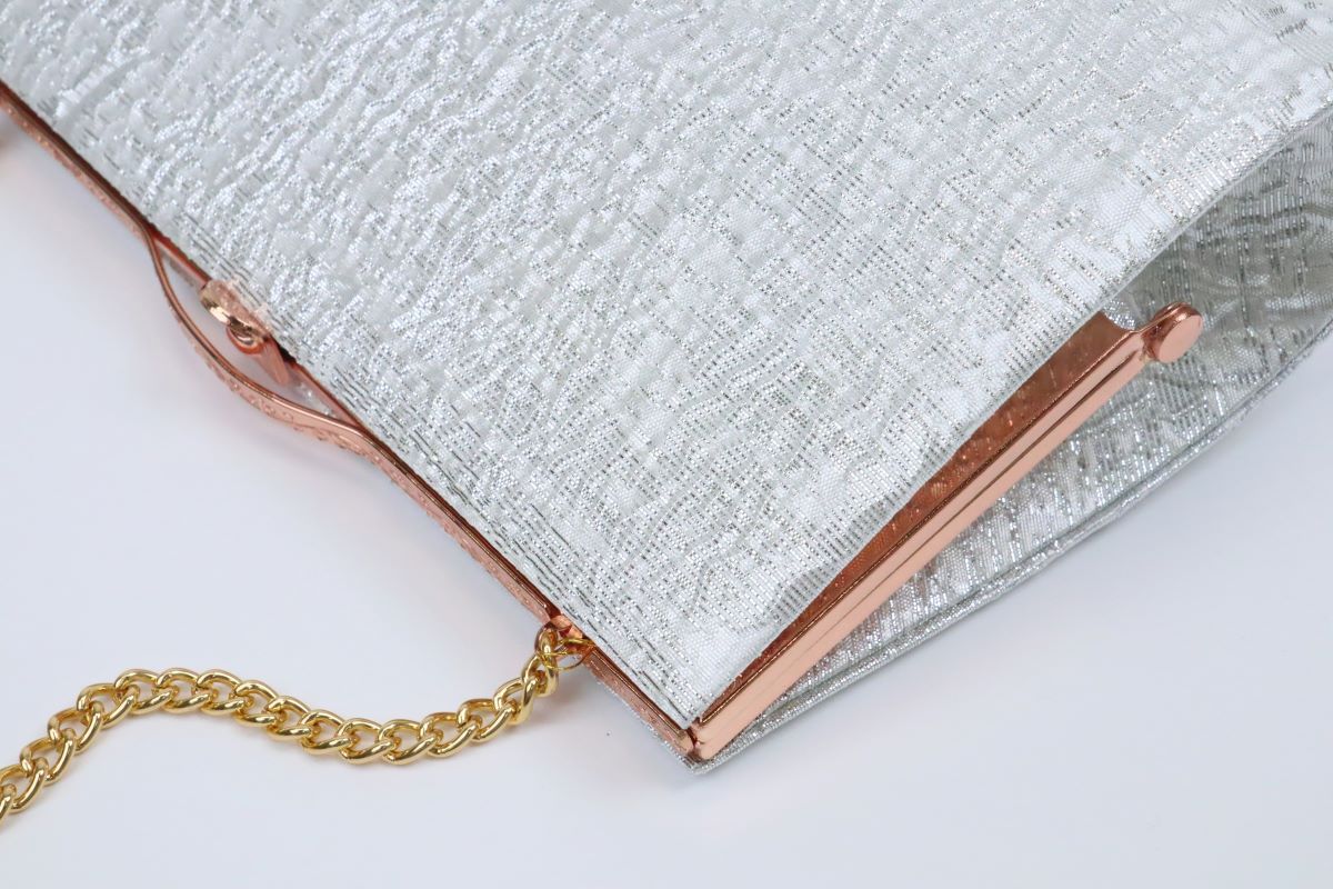 3段金ラメ草履&チェーンバッグセット【Lサイズのみ】振袖用 RM024-10b - 画像 (5)