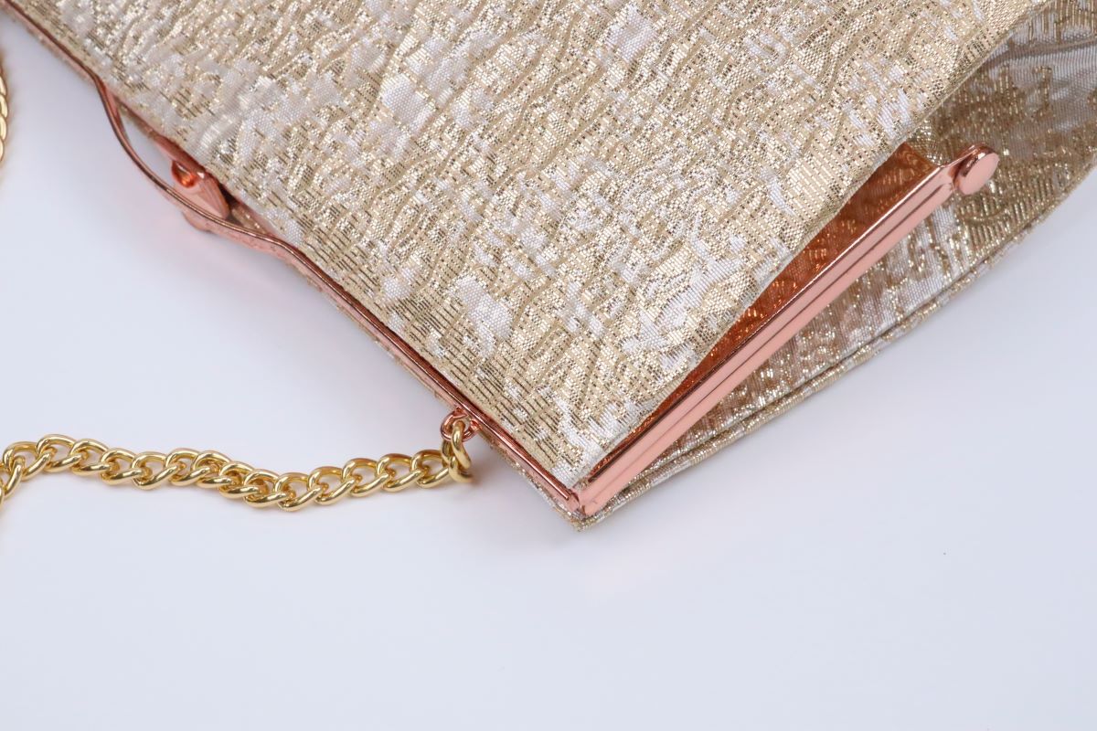 3段金ラメ草履&チェーンバッグセット【Lサイズのみ】振袖用 RM024-10a - 画像 (4)