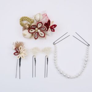大人用　髪飾り RCH500-899パールつまみ　エンジ