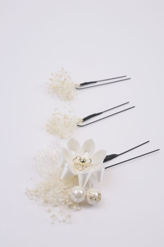 大人用 髪飾り RCH500-899パールつまみ オフ白 - 画像 (3)