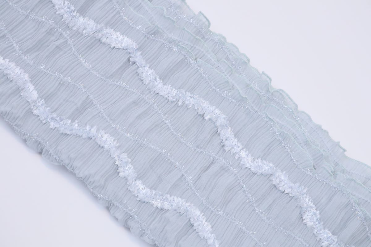 【SALE】化繊モールフリル透け感 帯揚  アムールパフ　-残りブラックのみ- - 画像 (9)