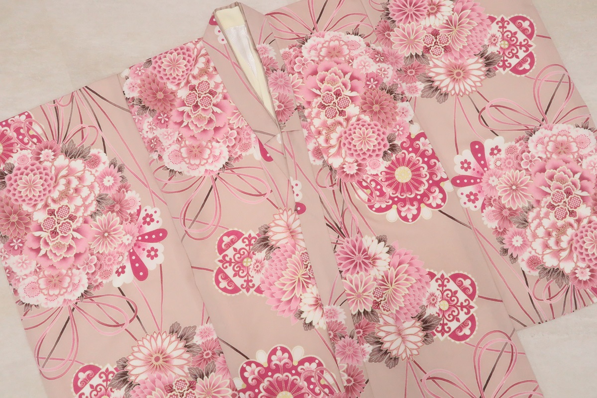 【特別現品】7才四つ身「RTG2412-7a」ﾍﾞｰｼﾞｭﾋﾟﾝｸ - 画像 (3)