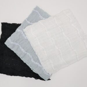 【SALE】化繊モールフリル透け感 帯揚 アムールパフ -残りブラックのみ-