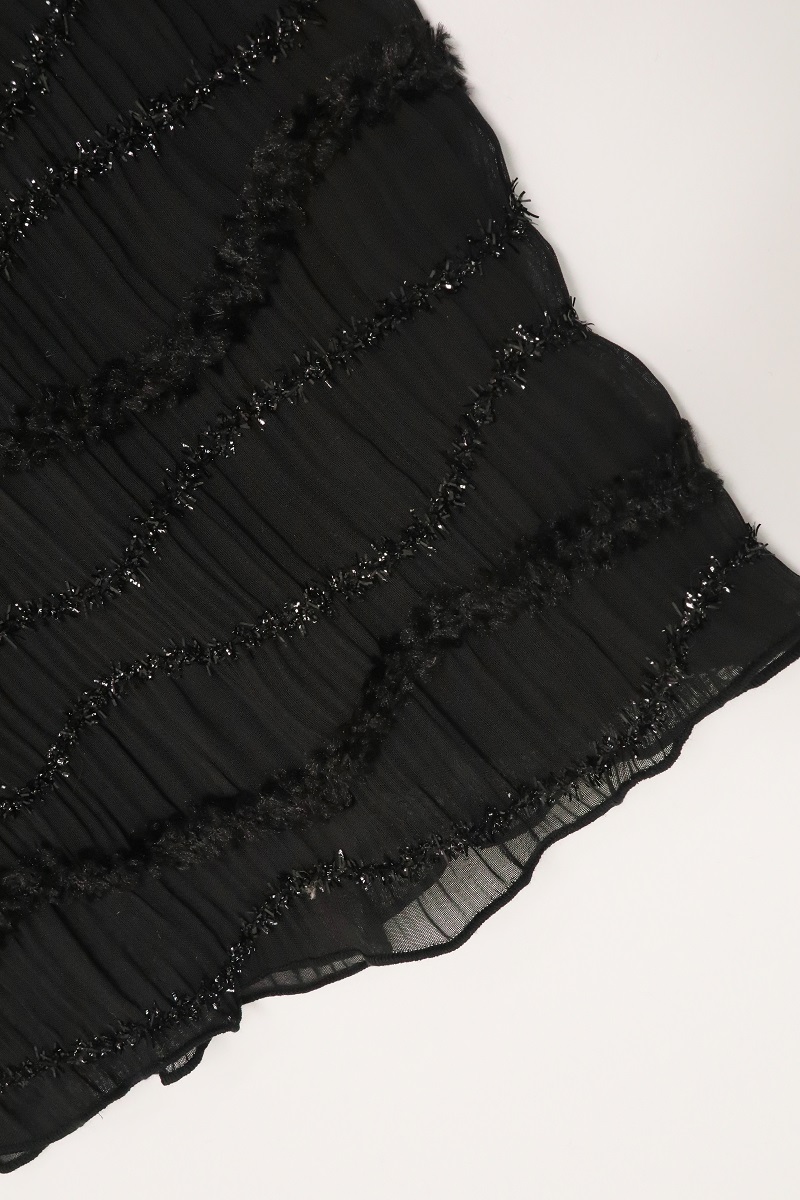 【SALE】化繊モールフリル透け感 帯揚  アムールパフ　-残りブラックのみ- - 画像 (6)