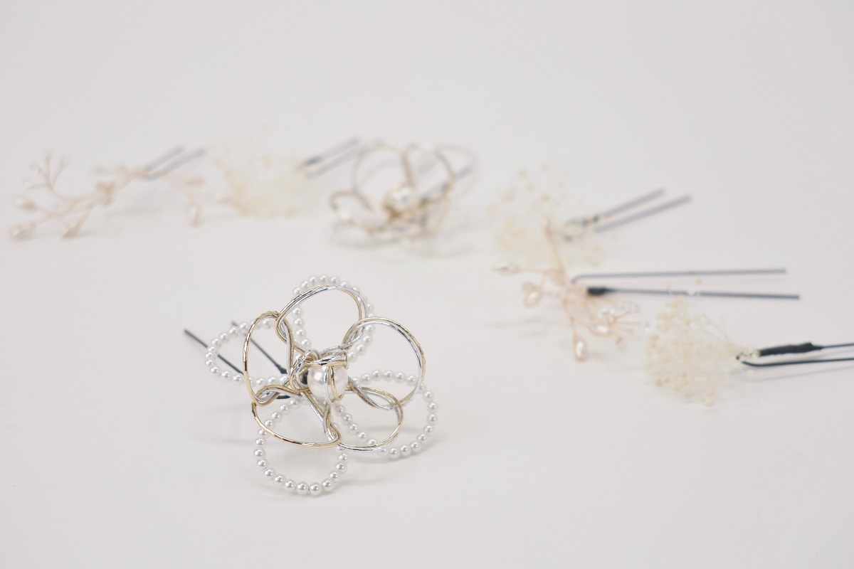 髪飾り大人用　400-619シルバー　セパレートタイプ - 画像 (4)