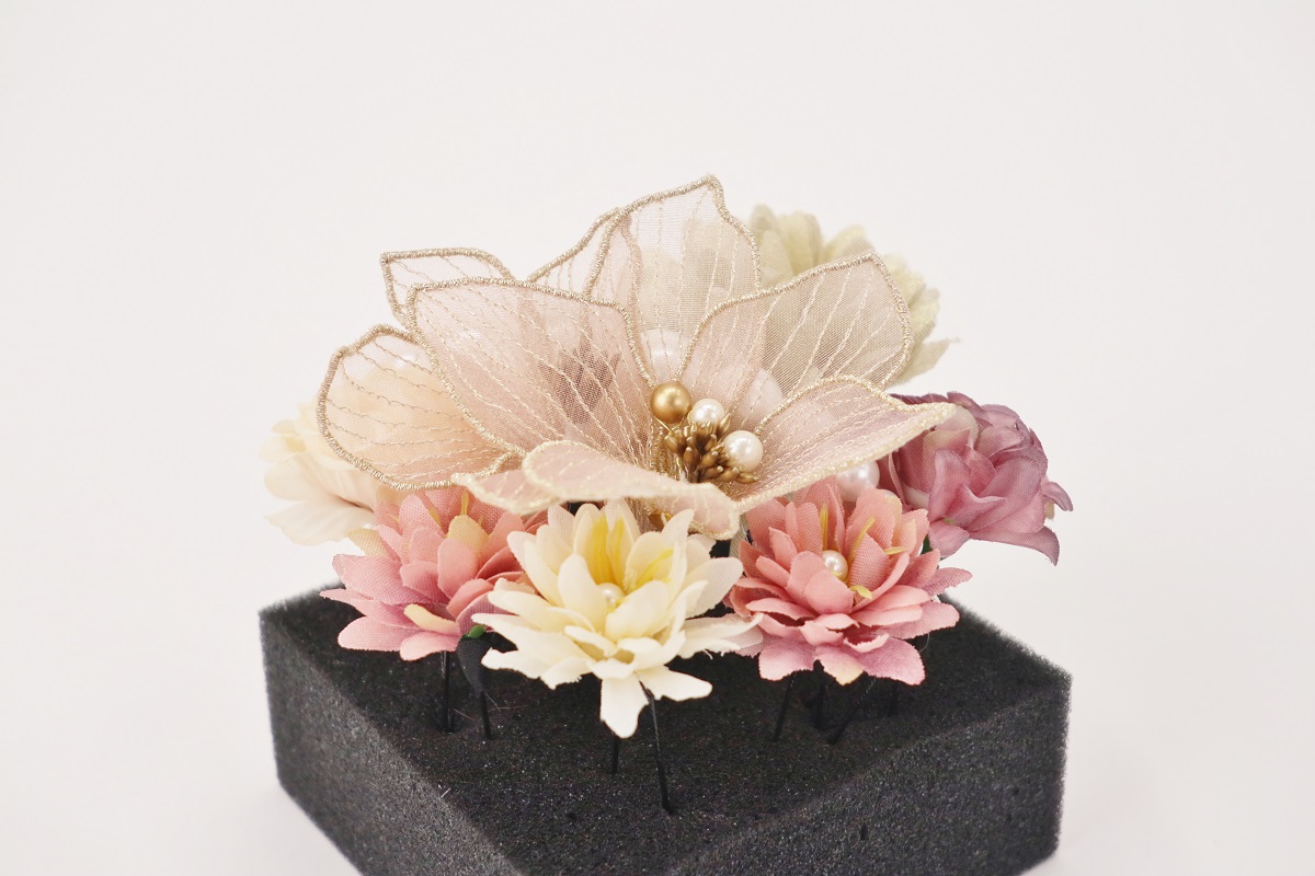 髪飾り大人用 US-T7-1001髪飾り ピンク - 画像 (4)