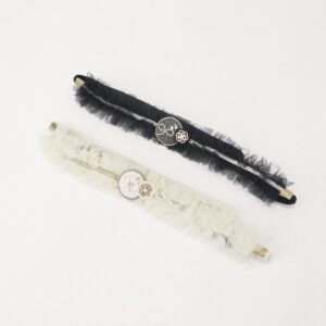 '-ﾗﾌｨﾈｵﾘｼﾞﾅﾙ-　チュールフリルカメリア帯締め　【合繊】FK-208白金,FK-209黒金