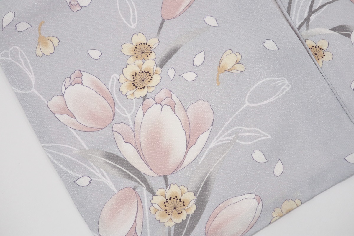 7才四つ身「RMB2504-7d」 グレー - 画像 (2)