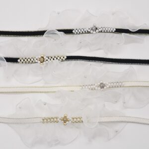 【受注品】帯締めﾘﾎﾞﾝﾌﾘﾙﾊﾟｰﾙ飾り-4type-