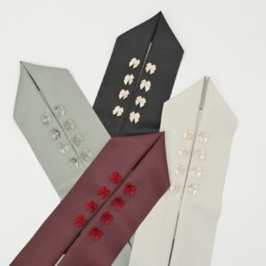 レザー調 リボン装飾半衿 -ラフィネオリジナル- -4色展開-