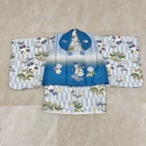 【現品】男児1歳ベビー被布ｱﾝｻﾝﾌﾞﾙ(二部式)RMH2307-d2　青白