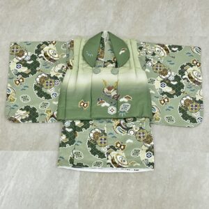 【現品】男児1歳ベビー被布ｱﾝｻﾝﾌﾞﾙ(二部式)RMH2307-d3　グリーン