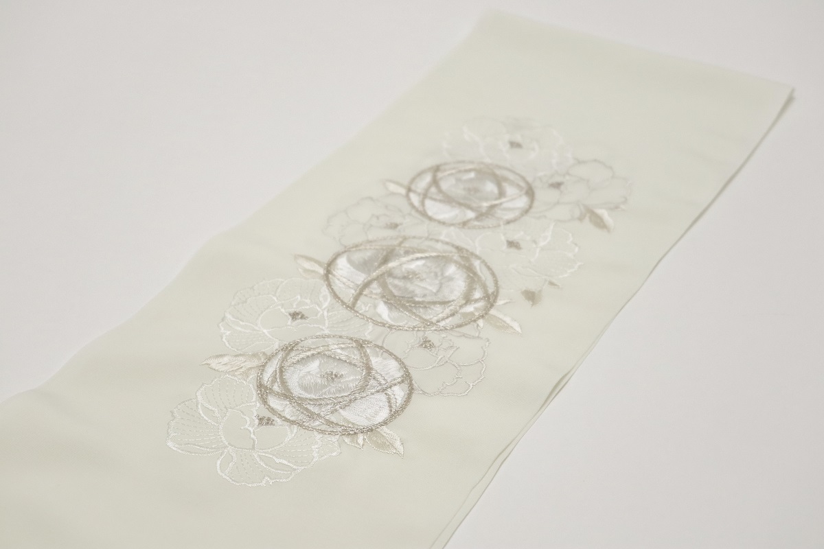 シルエリーししゅう半衿2508まり×ラインフラワー -2色展開- - 画像 (5)