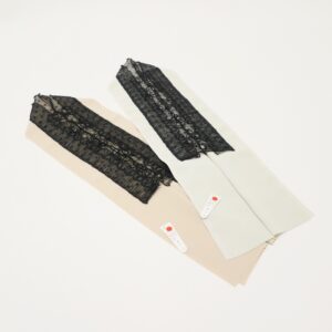 フリル×小花レース半衿　ブラック　　-2colors-