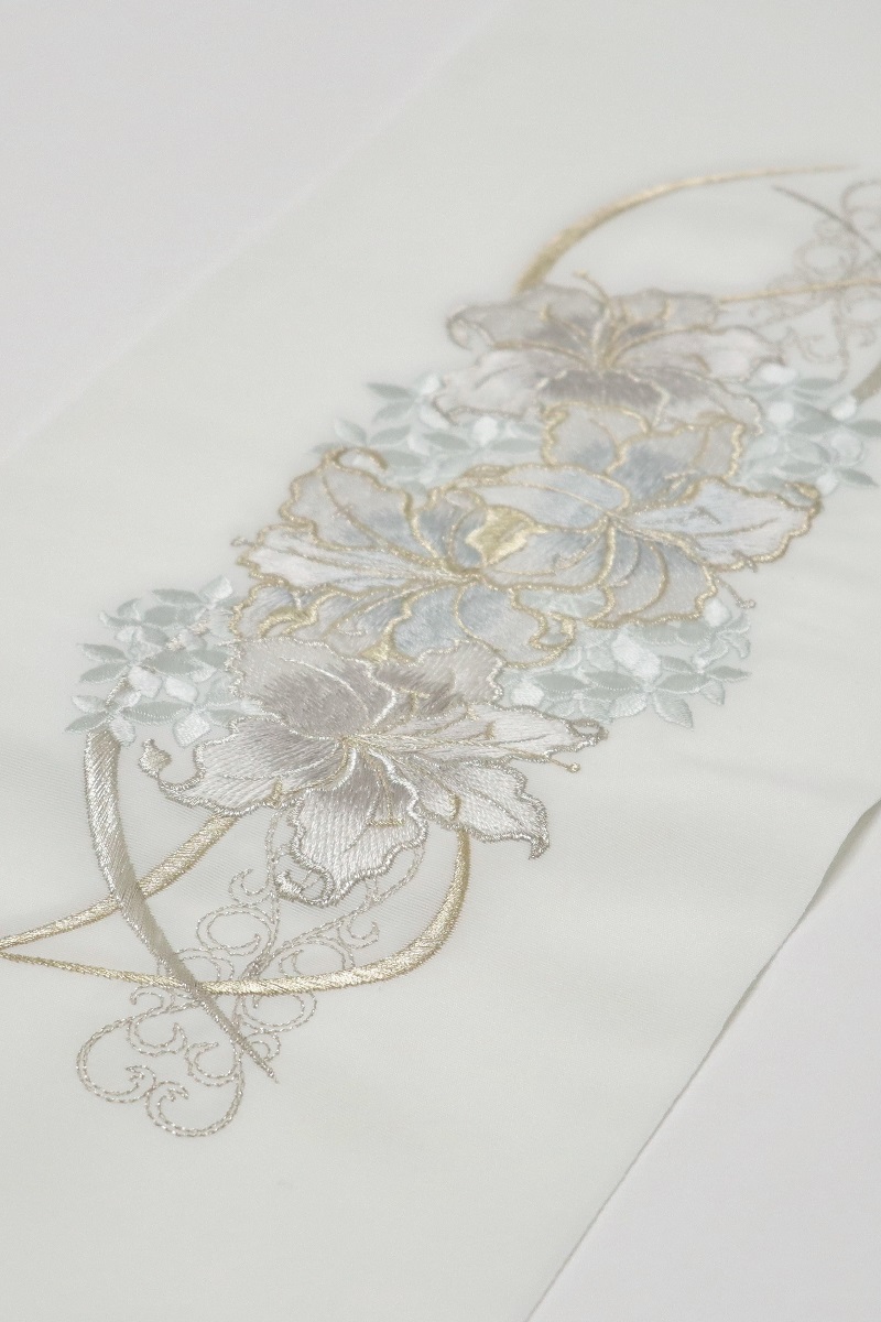 シルエリーししゅう半衿2508百合×ブーケ　-2色展開- - 画像 (5)