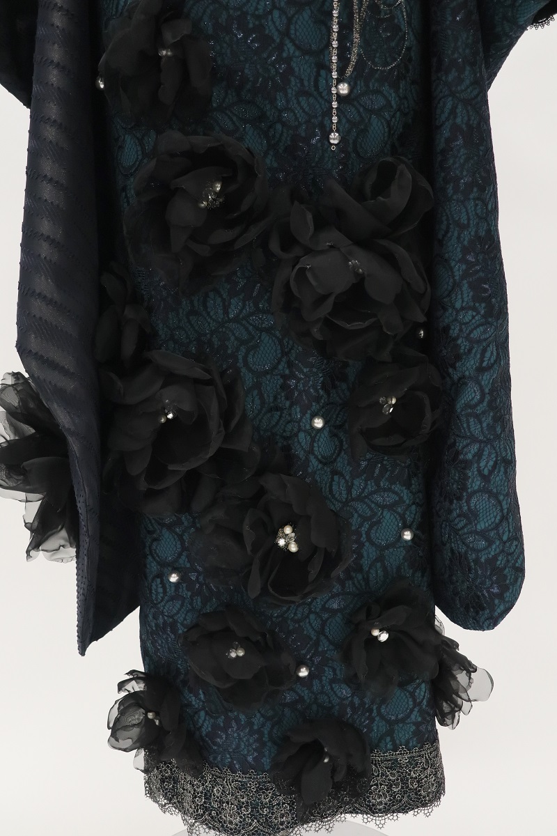 デザイン振袖 「リューサ・ローズ」DK-004B ネイビーグリーン - 画像 (10)