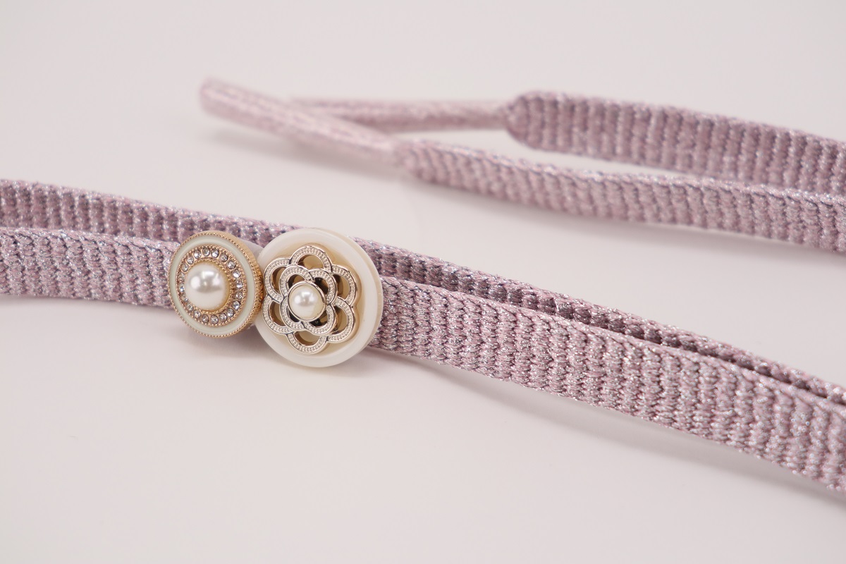 ラメ糸 平帯締め 【サーモンピンク、シャンパンベージュ、ピンク】FD-007 - 画像 (26)