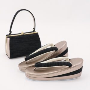 【ﾗﾌｨﾈｵﾘｼﾞﾅﾙ】国産草履バッグセットFZ-010　ツイード　ブラック