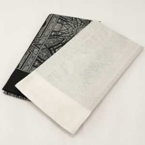 袋帯【正絹】振袖用　RO0825-ステンドグラス柄　DO1白銀、DO2黒銀