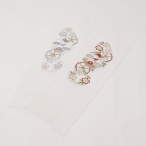 【SALE・特価品】絹交織 ししゅう半衿 雪輪 -2色展開-