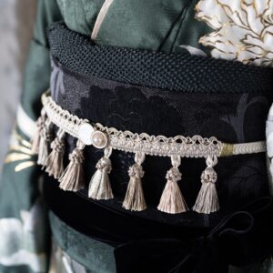 袋帯【正絹】振袖用RFO-35 -黒×黒モール-